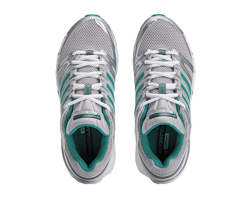 Adidas Adistar Control 5 x Sporty & Rich Bianco — vista dall'alto allacciatura