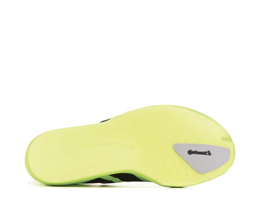 Adidas Adizero Adios 9 Lucid Lemon détail — tige Adizero Superweb jaune fluo