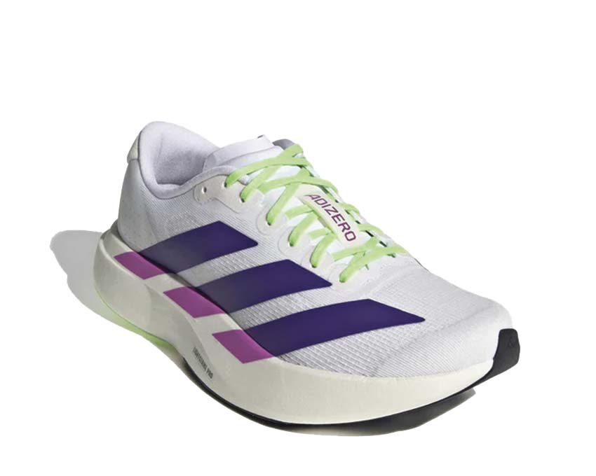 Adidas Adizero Evo SL Purple Burst — vue avant coloris violet éclatant
