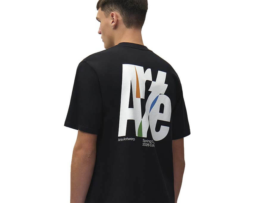 Arte Big Logo Back T-shirt Noir détail — grand logo Arte imprimé dans le dos