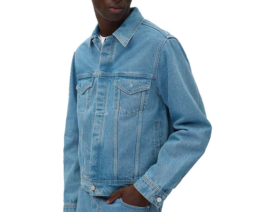 Arte Bird Back Jacket Bleach dettaglio — ricamo uccello schiena giacca
