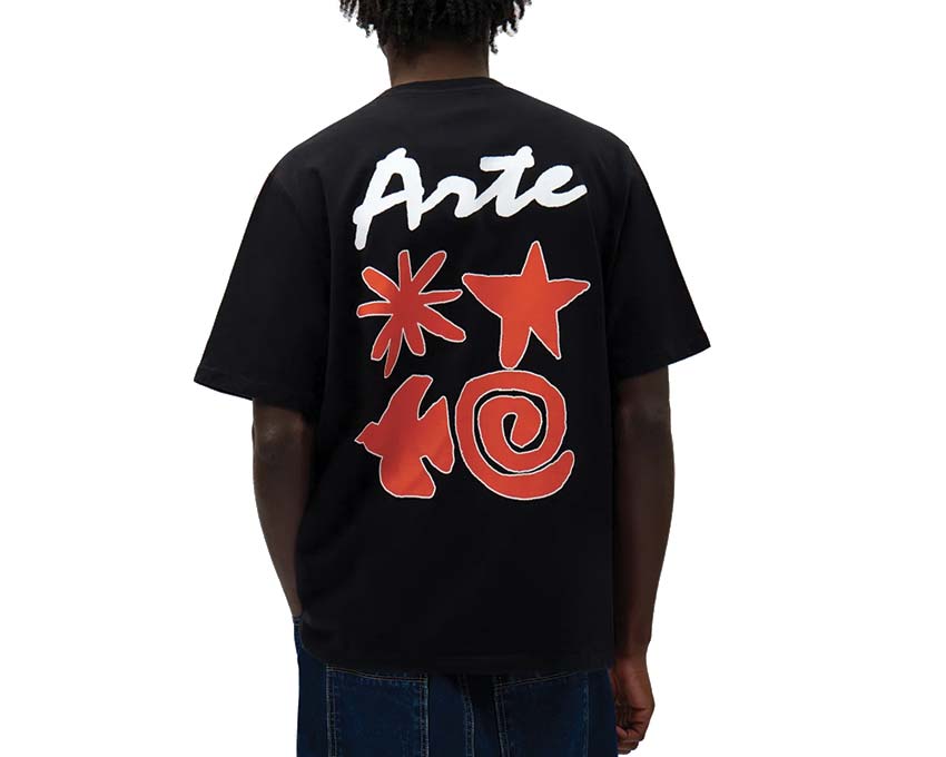 Arte Elements Print T-shirt Black vista laterale — dettaglio motivo elementi