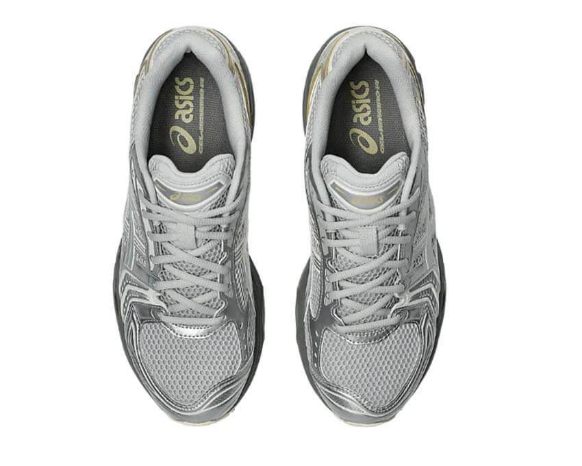 Asics Gel Kayano 14 Concrete arrière — construction cuir synthétique mesh