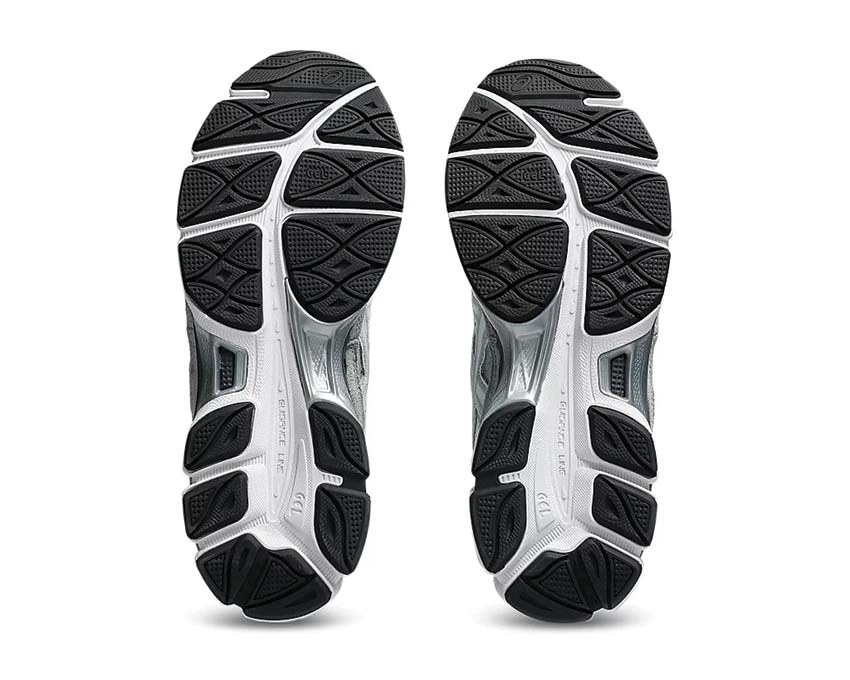 Asics Gel NYC White/Glacier Grey arrière — amorti Gel talon