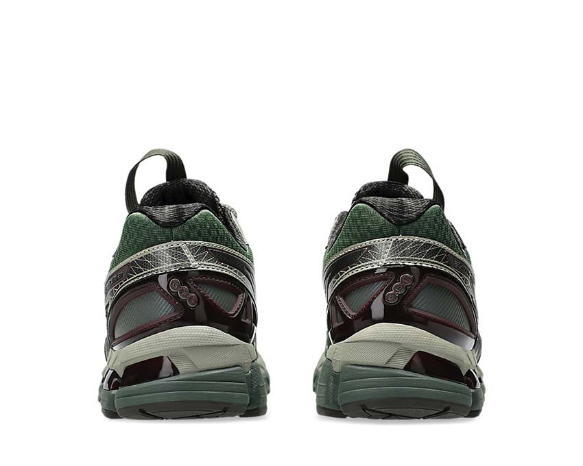Asics UB10-S Gel Kayano 20 Moss/Gunmetal détail — tige collaboration premium