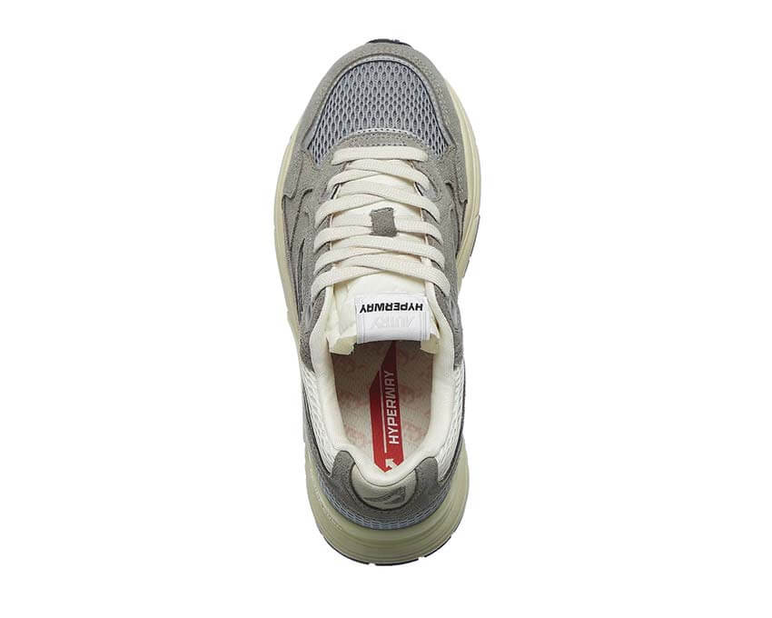 Autry Hyperway Low Mauve détail — mesh pastel logo Autry Hyperway femme