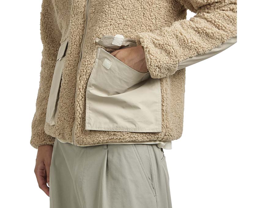 Autry Main Jacket Teddy Fiber détail — texture teddy fibre chaude Autry
