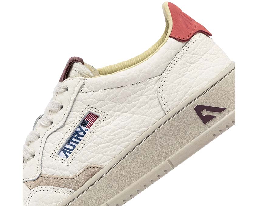 Autry Medalist Low W Nubuck Suede Rose Sand detail — colorful panels
