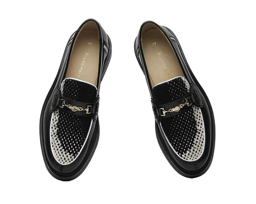 Filling Pieces Loafer Rugby Degrade Black detalle — acabados artesanales