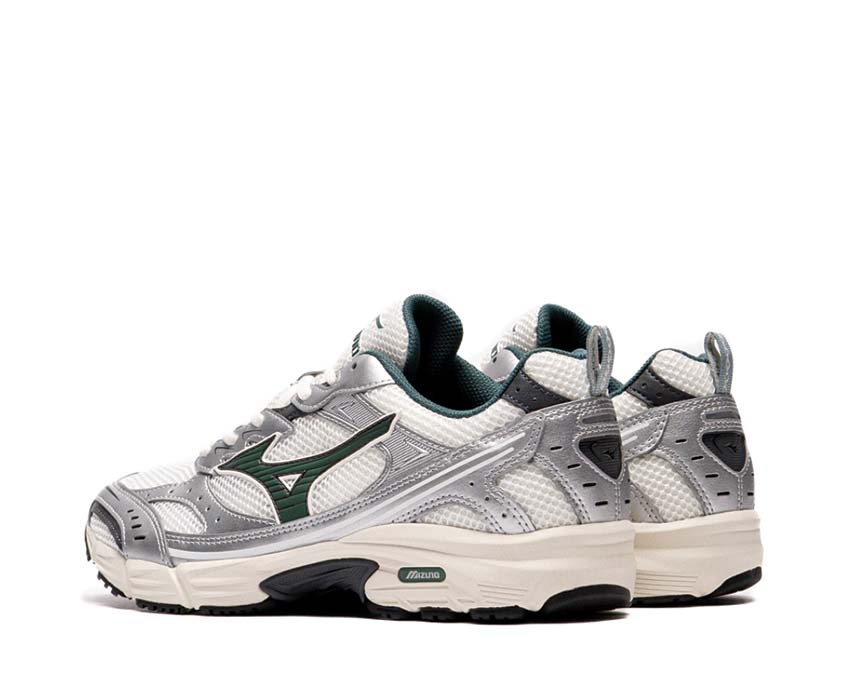 Mizuno MXR Sport Bistro Green dettaglio — tomaia bicolore Snow White Bistro Green