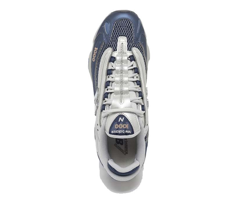 New Balance 1000 Vintage Indigo — 3/4 rear view reinforced heel