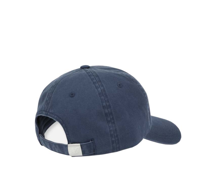 New Balance Cap Navy detail — New Balance embroidery adjustable back closure