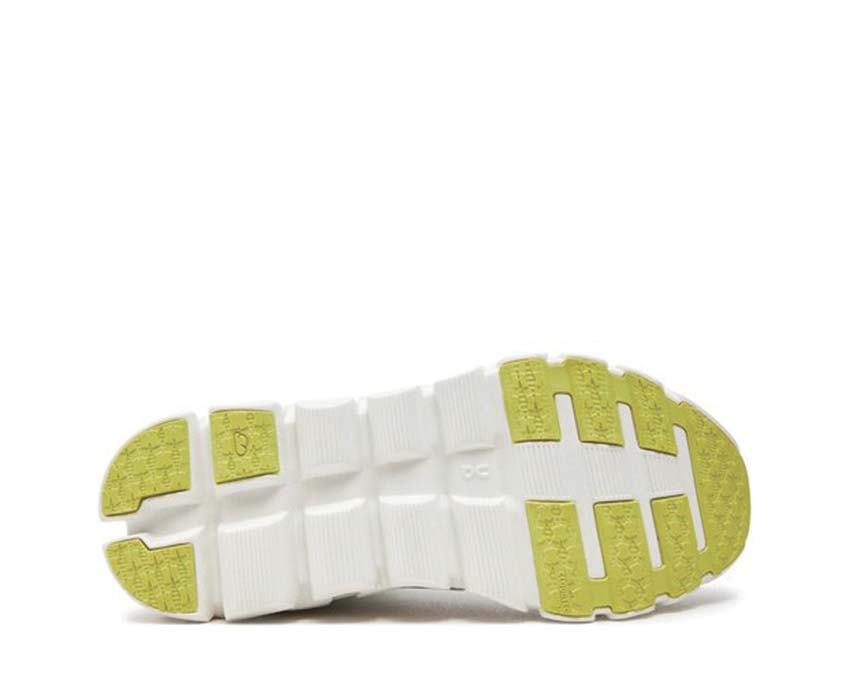 On Cloudflow 4 W White Sand détail — tige mesh running femme propulsion