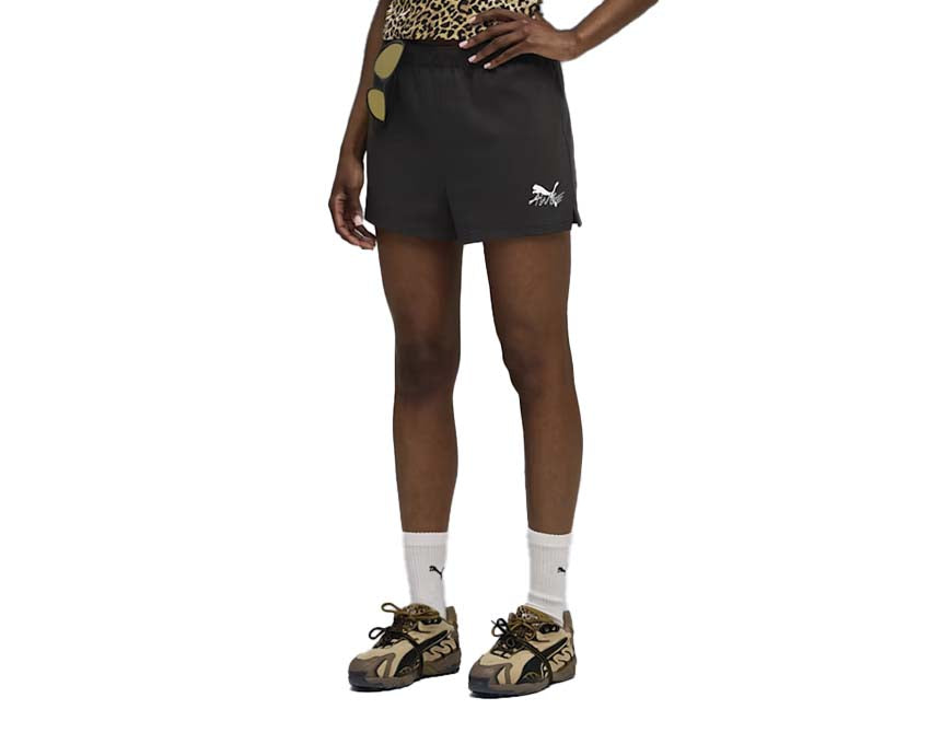 Puma x A$AP Rocky Jersey Short Black détail — broderie A$AP Rocky Puma