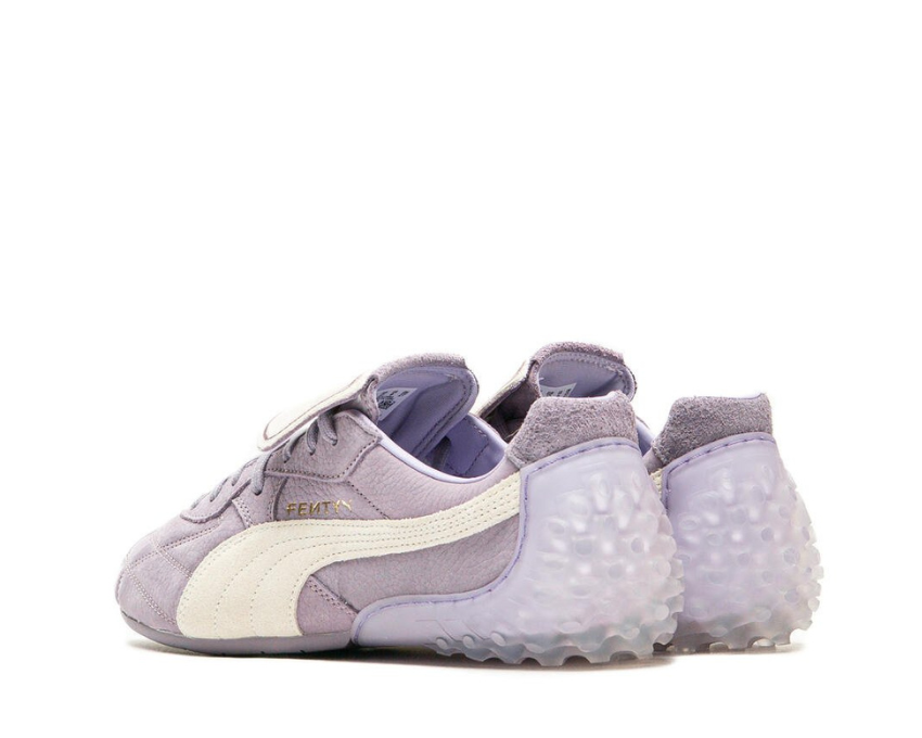 Puma Fenty Avanti LS Prune détail — détail cuir pale plum logo Fenty Puma