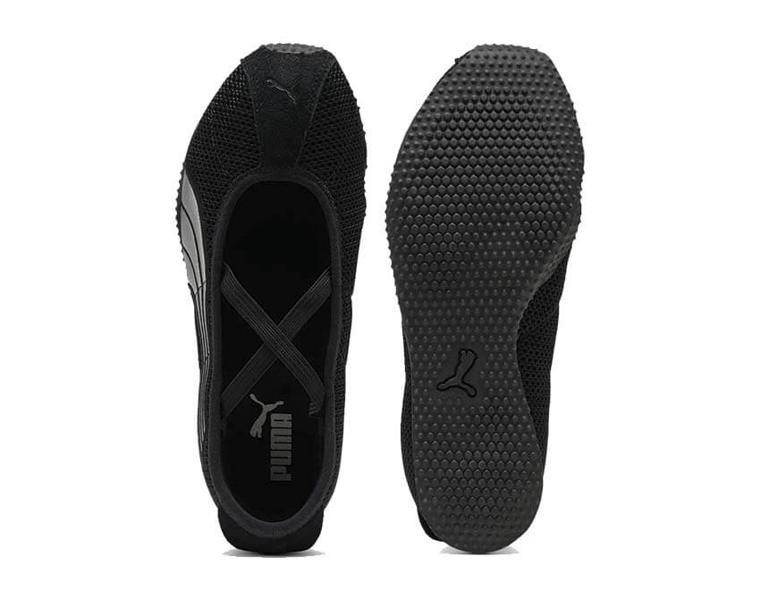 Puma H-Street Ballet W Noir détail — détail cuir noir logo Puma H-Street Ballet