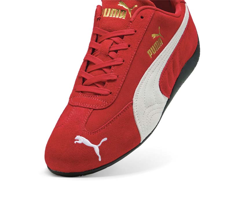 Puma Speedcat OG Red White detail — classic Formcat logo