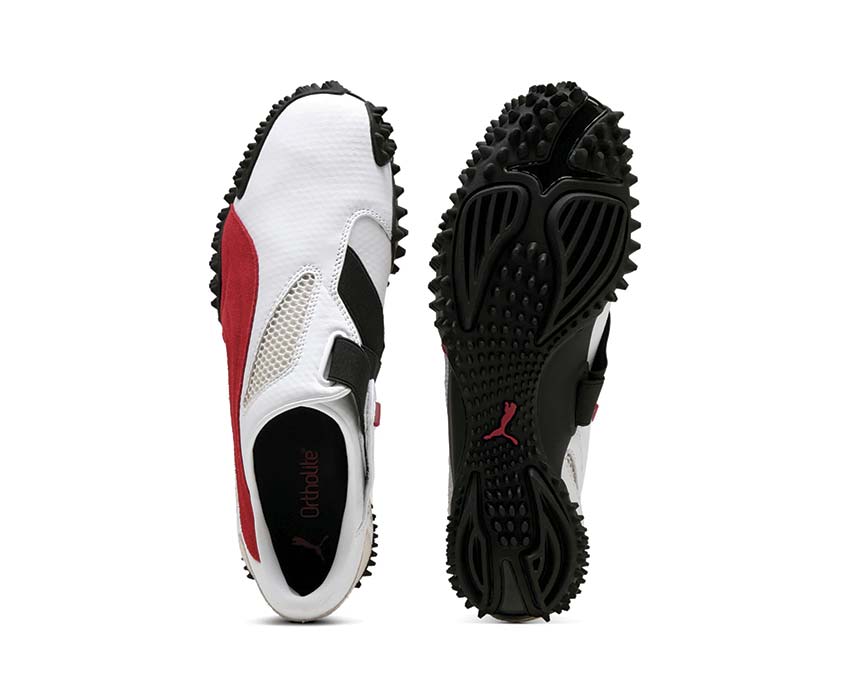 Puma Ur Mostro White Dark Crimson détail — accents rouge crimson