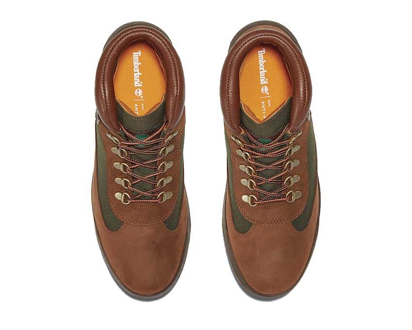 Timberland Field Boot Mid Lace Waterproof detalle — caña y membrana impermeable field