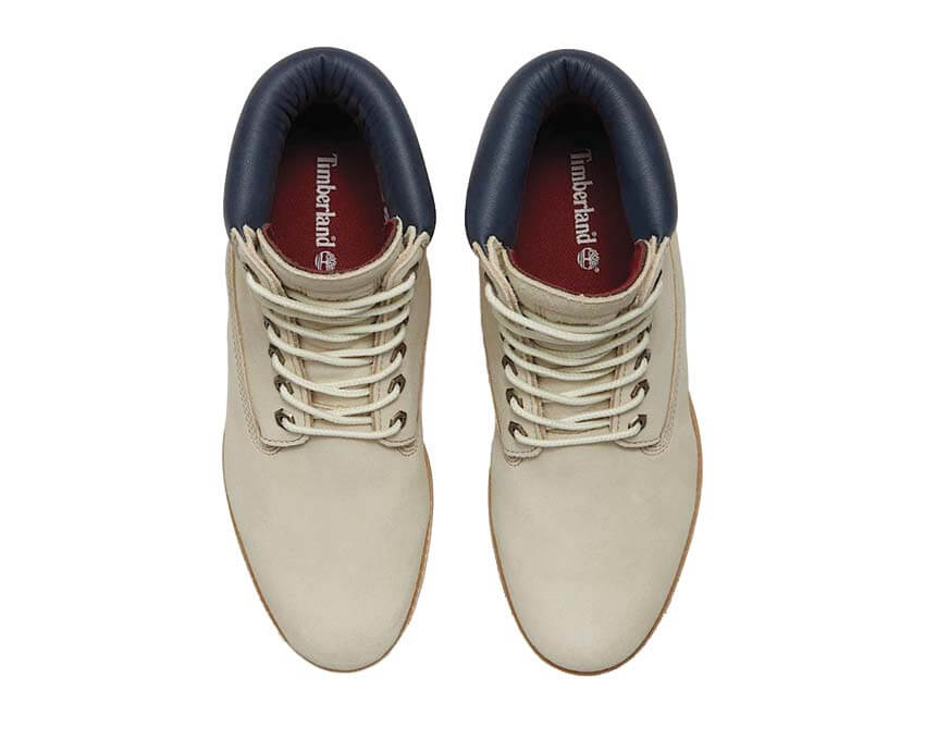 Timberland Premium 6 Inch Waterproof Boot detalle — nubuck y cordones redondos bota hombre
