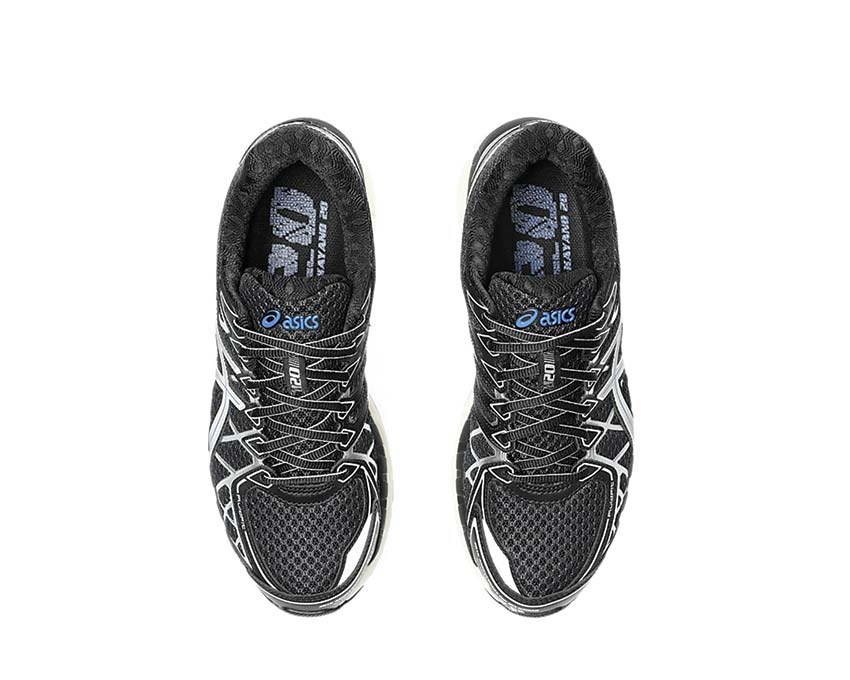 Asics Gel Kayano 20 Black Silver Black/Pure Silver Rückansicht — Gel-Dämpfung Stabilität