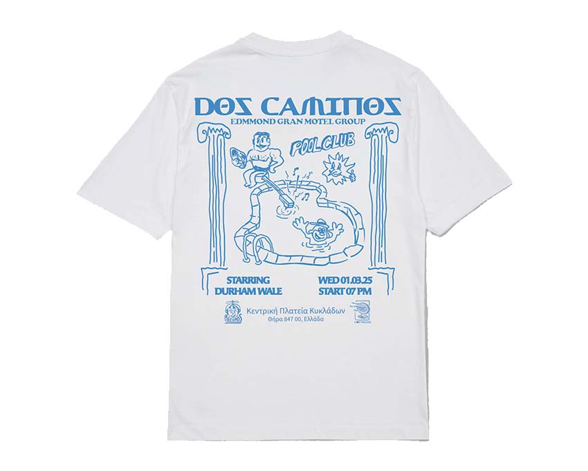 Edmmond Studios Dos Caminos Tee Plain White vista — stampa grafica retro