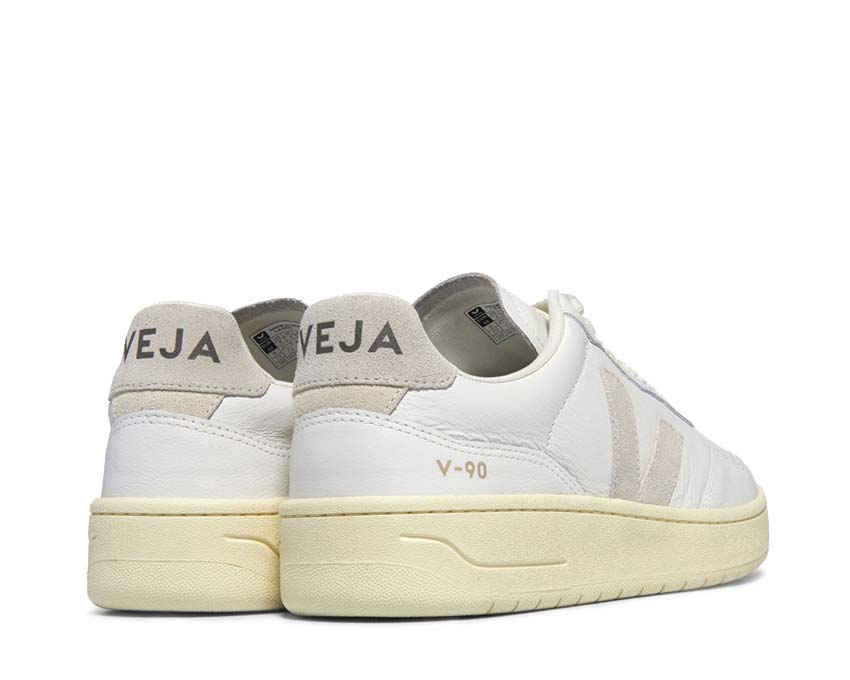 Veja V-90 OT Leather Extra White Natural Sohle — übergroße Kautschuksohle