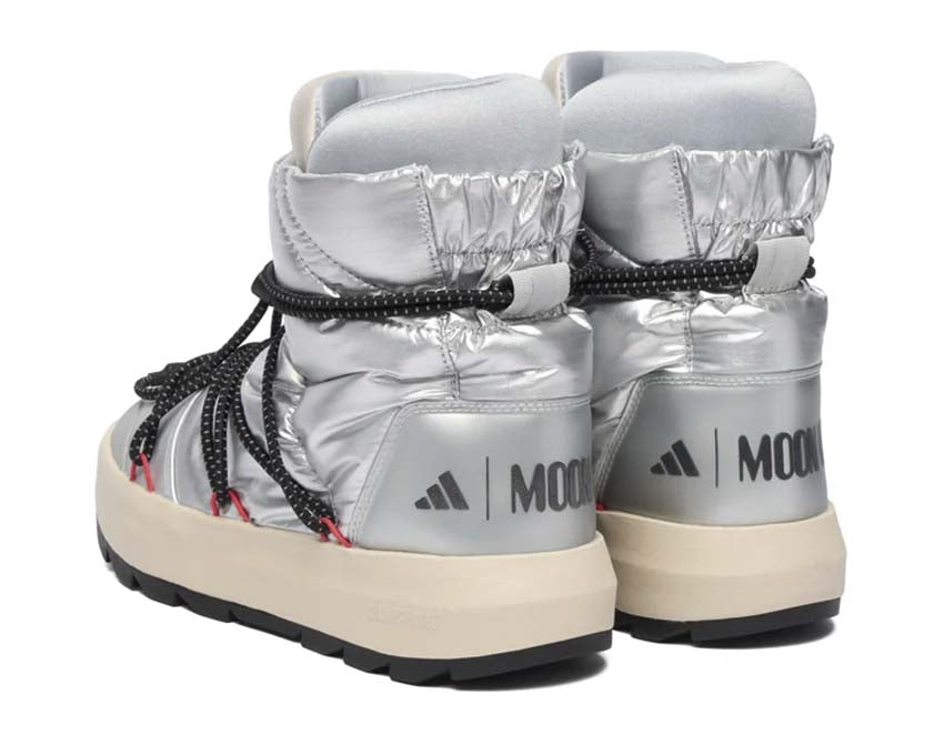 Adidas x Moonboot Ace Weiß Detail — wasserabweisende Winterverarbeitung