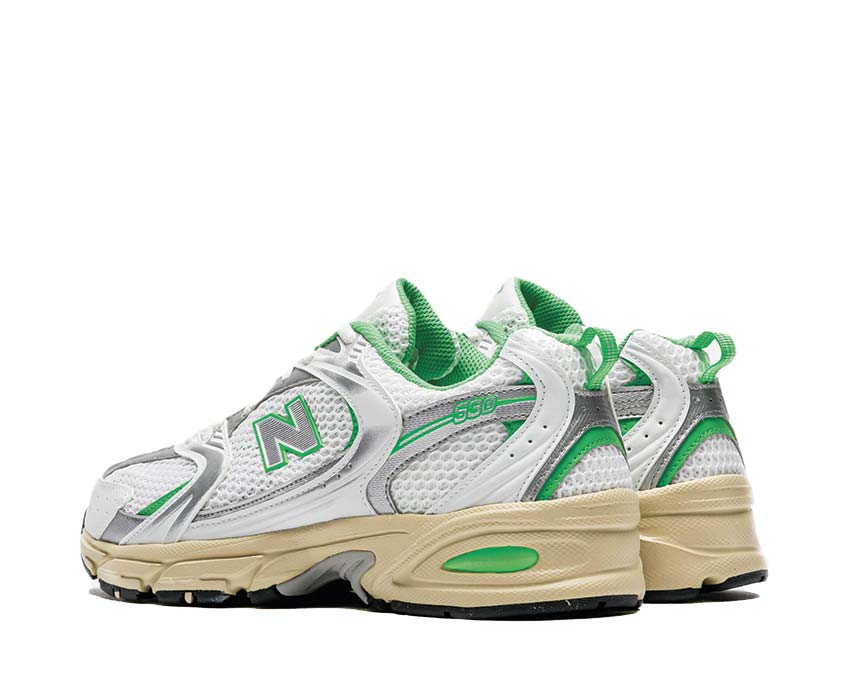 New Balance 530 White Palm Leaf suela — amortiguación running vintage