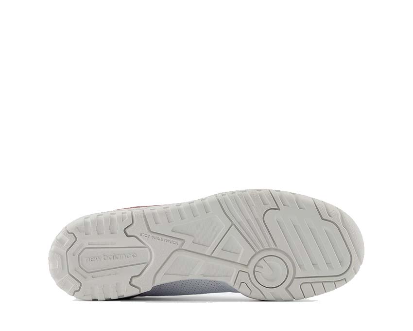 New Balance 550 W White Rosewood détail — tige cuir premium Hazy Peach