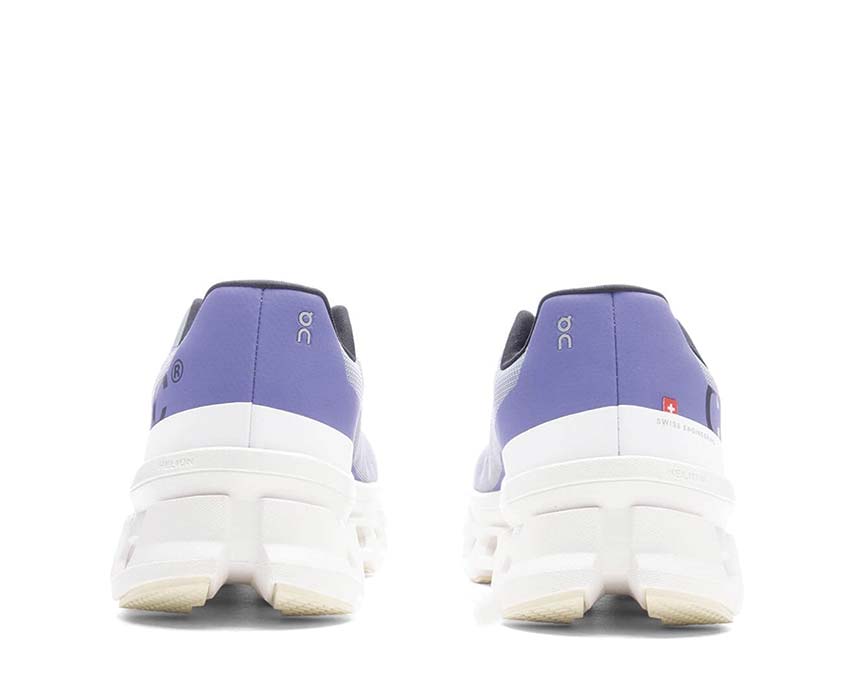 On Cloudmonster Mist Blueberry dettaglio — tomaia in mesh ingegnerizzato