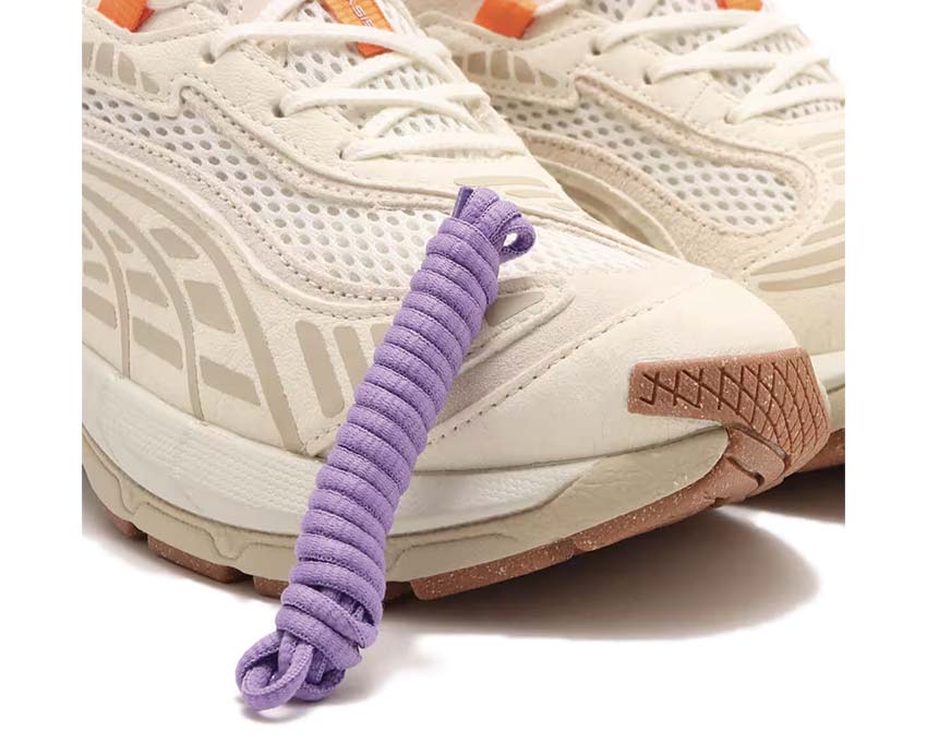 Puma Velophasis V002 Frosted Ivory Warm White detail — PAM branding on tongue