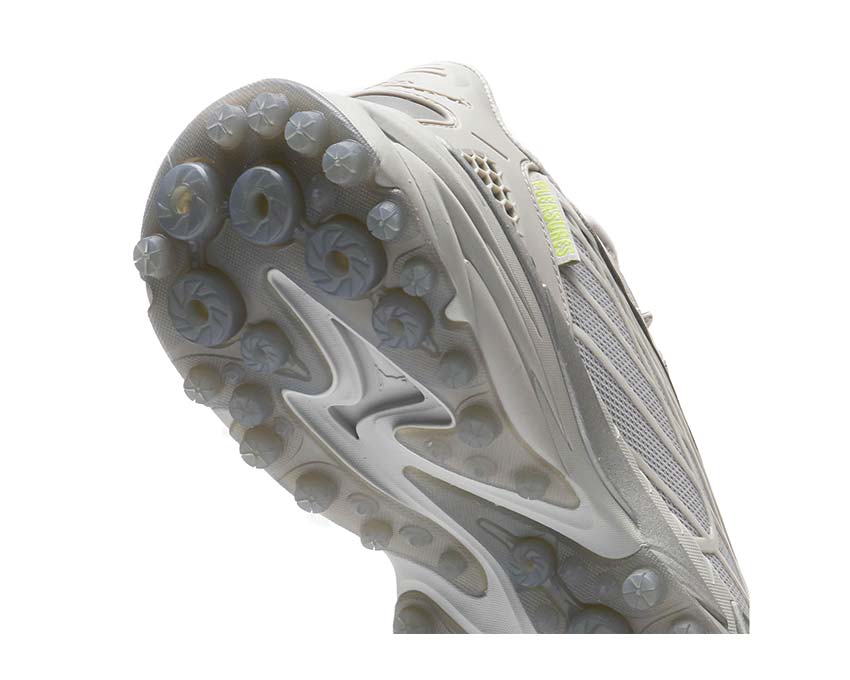 Puma Spirex Glacial Gray Cool Light Gray detail — embroidered Pleasure branding