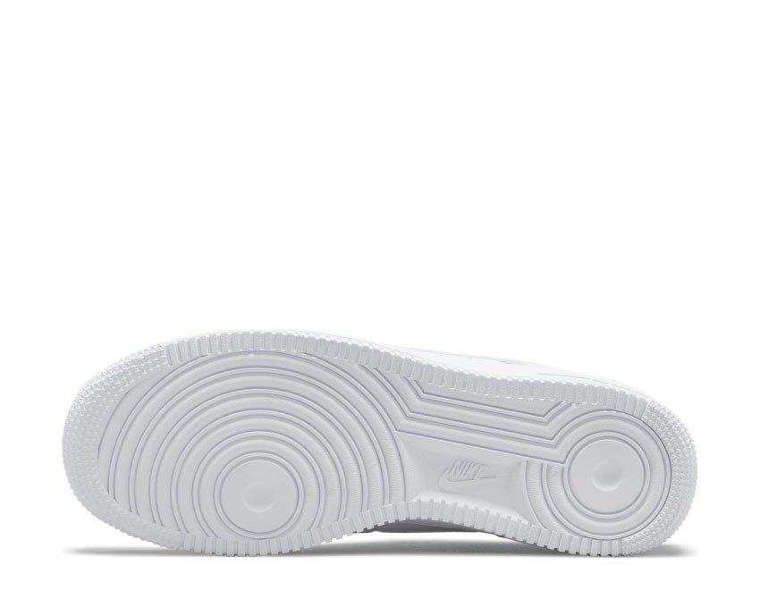 Nike Air Force 1 '07 LX White Metallic Gold — vue de face Swoosh doré