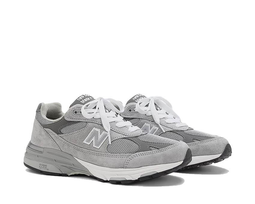 New Balance 993 W Made in USA Grey vue latérale — tige cuir gris femme