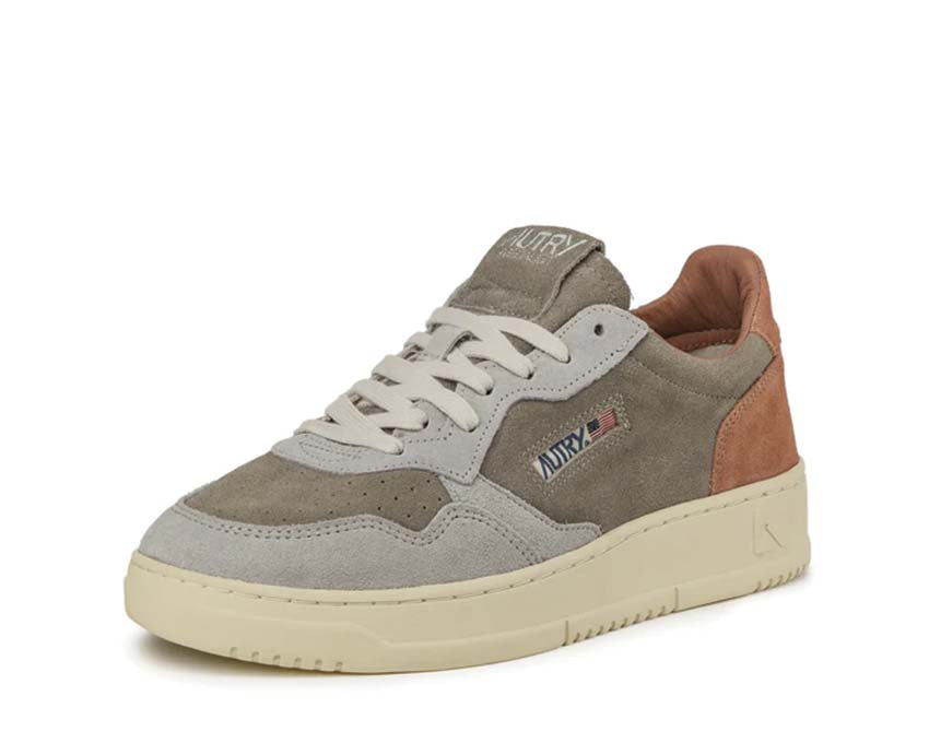 Autry Medalist Low Tricolore Suede vue latérale — daim premium sport vintage Medalist