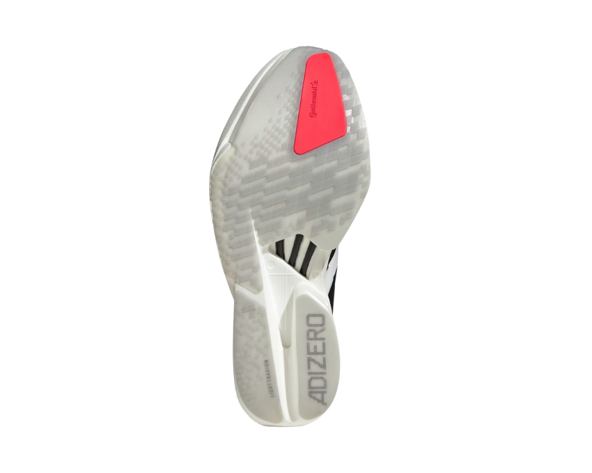 Adidas Adizero Adios Pro 4 Cloud White détail — mesh Celermesh 2.0 respirant léger