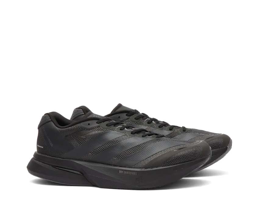 Adidas Adizero Boston 13 Black vue latérale — amorti Lightstrike Pro