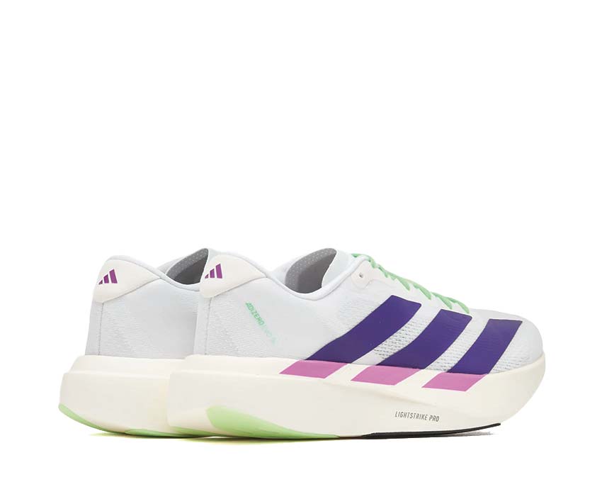 Adidas Adizero Evo SL Purple Burst détail — mesh ultraléger coutures soudées