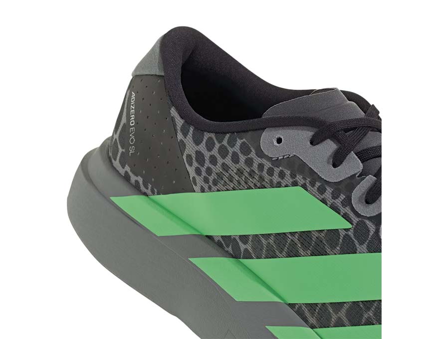 Adidas Adizero Evo SL Lime Burst vue latérale — tige mesh respirante