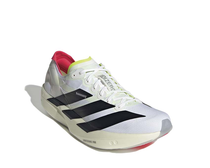 Adidas Adizero Takumi Sen 11 Cloud White vista laterale — profilo racing ultrasottile