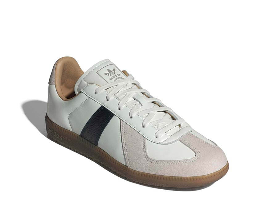 Adidas BW Army Core White vue latérale — tige cuir blanc immaculé style sport