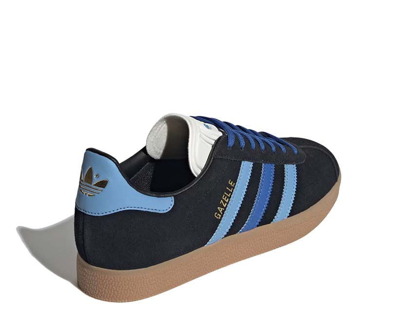Adidas Gazelle Black Light Blue semelle — gomme plate lifestyle vintage