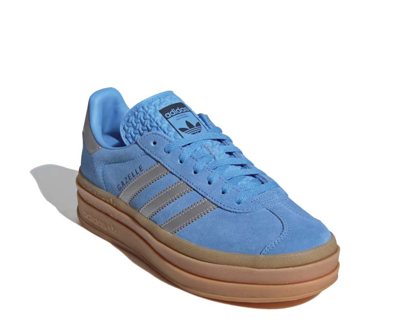 Adidas Gazelle Bold W Blue Burst laterale — suola platform XXL rialzata blu