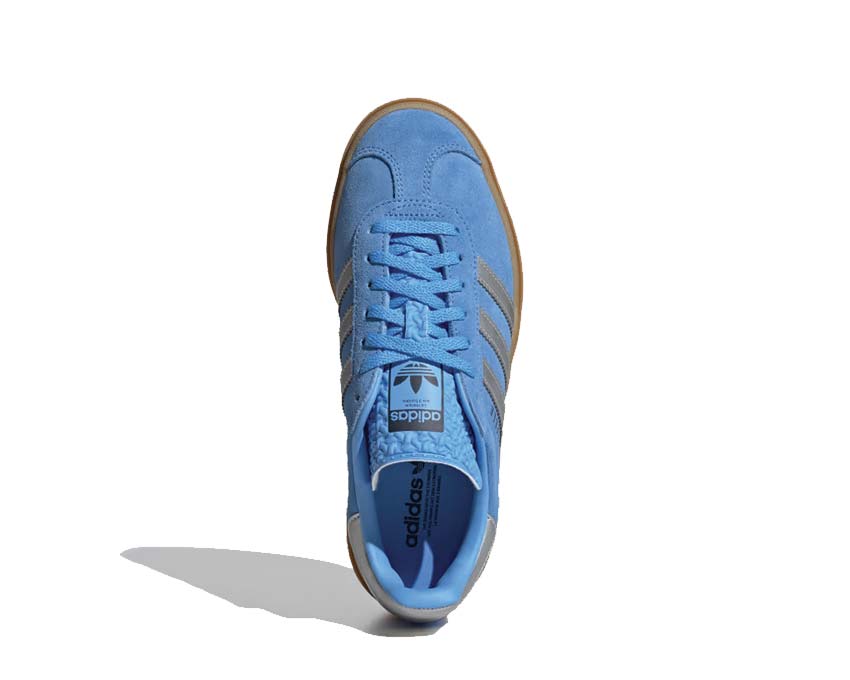 Adidas Gazelle Bold W Blue Burst dettaglio — scamosciato blu elettrico e tre strisce