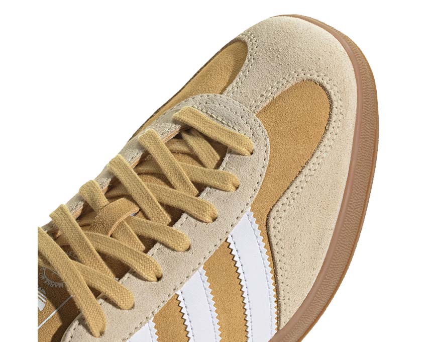 Adidas Gazelle Indoor Oat side view — structured suede upper