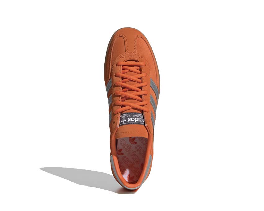 Adidas Handball Spezial Alumina Dark Brown detail — premium leather stitching