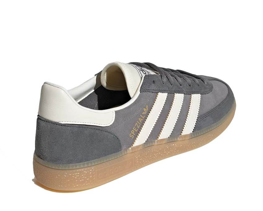 Adidas Handball Spezial Grey Four détail — empiècements daim gris naturel