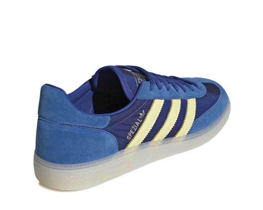 Adidas Handball Spezial Equipment Blue vue latérale — tige daim bleu vif trois bandes