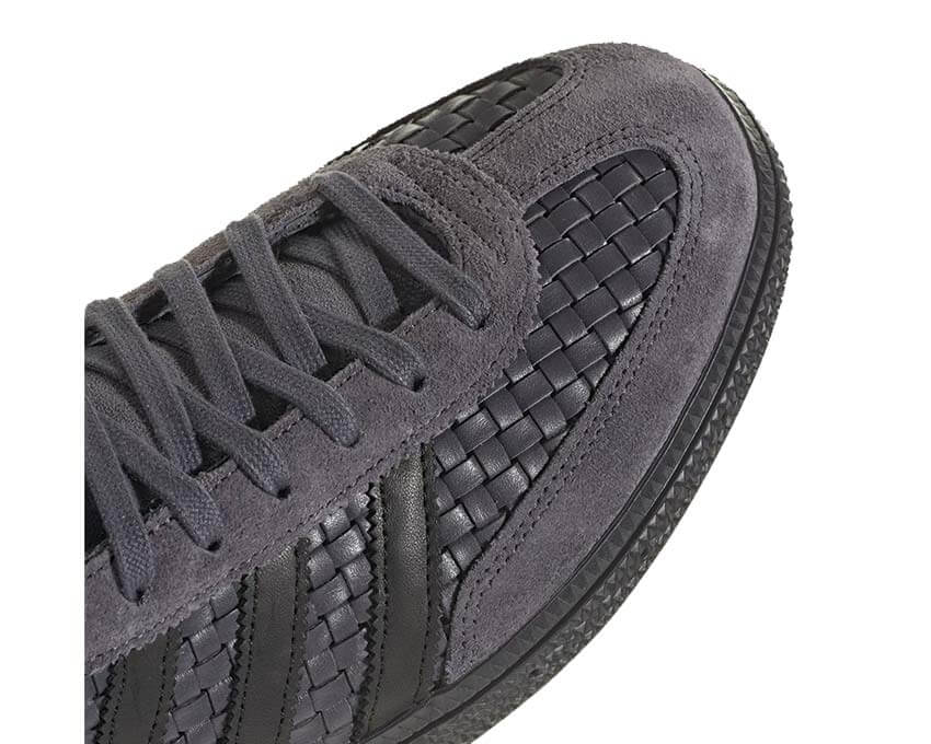 Adidas Handball Spezial Aurora Onix Grey Seitenansicht — Niedrigprofil drei Streifen